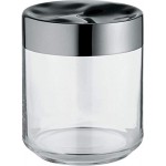 Alessi Julieta Küchendose Glas mit abgedichtetem Deckel Edelstahl 18 10 glänzend poliert