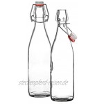 BigDean 12x Glasflasche 500ml Bügelverschluss Milchflasche Saftflasche Ölflasche Bügelverschlussflasche