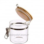 Dosenritter | 2X 600 ML Vorratsglas Glasbehälter Vorratsdosen aus Borosilikatglas mit Bügelverschluss und Silikondichtung mit luftdichten Deckel aus Bambus | 11.3 x 10.3cm H,ø