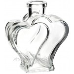 gouveo 12er Set Leere Glasflaschen Herz 200 ml incl. Holzgriffkorken zum selbst Abfüllen Likörflasche Schnapsflasche Herzflasche