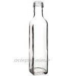 gouveo 42 leere Glasflaschen 250ml Maraska incl. Schraubverschluss und Rezeptbroschüre Eckig Likörflasche Schnapsflasche 0,1l 0,25l 0,5l Liter 42 250 ml