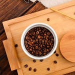 Lawei Keramik-Vorratsdosen mit luftdichtem Verschluss Bambus-Deckel 284 ml Vorratsdose für Zucker Salz Kaffee Tee 2 Stück