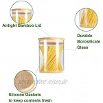 LEBENSWERT Vorratsdosen Glas 12er 150ml Set Gewürzgläser Luftdicht Vorratsgläser Glasdose Glasbehälter aus Borosilikatglas mit Bambus Deckel