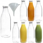 Material: Die leeren Flaschen sind aus Glas mit einem weißem Schraubverschluss aus Metall sowie einem Einfülltrichter aus Kunststoff.