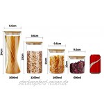 SIXAQUAE Vorratsgläser 600ml Vorratsdosen 2er Set aus Borosilikatglas mit Edelstahldeckel und Silikonscheibe zur Aufbewahrung von Lebensmitteln