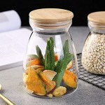 TAMUME Glasbehälter mit Bambusdeckel Glas für die Lebensmittelkonservierung 1000ml