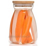 TAMUME Glasbehälter mit Bambusdeckel Glas für die Lebensmittelkonservierung 1000ml