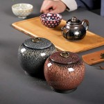 Teedose aus Keramik Vintage-Stil chinesischer Stil Vorratsgläser Teedosen Dosen Dosen traditionelle Teedose versiegelter Deckel Heim Küche Esszimmer Dekoration Orange