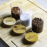 Vorratsdosen aus Glas mit Bambusdeckel 150 ml 12 Stück luftdichte Küchenbehälter zur Aufbewahrung von Gewürzen durchsichtig Einmachgläser Meister & Burrell