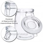 Vorratsdosen aus Glas mit Bügelverschluss Vorratsgläser Glasbehälter | Runde bzw. Ovale Form | 500 ml 3100 ml | luftdicht auslaufsicher pflegleicht 1500 ml