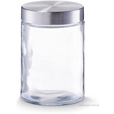 Zeller 6x Vorratsglas mit Edelstahldeckel 1100 ml