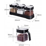 AWQREB Spice Jar Spice Seasoning Box Aufbewahrungsbehälter Bleifreie Glasschale mit Deckel und Löffel Gitter Set Salzzucker für Küchenrestaurant