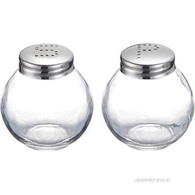 Westmark Salz- und Pfefferstreuer-Set 2-tlg. Fassungsvermögen: je 50 ml Glas Rostfreier Edelstahl Roma Silber Transparent 654622E1