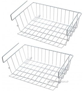 UOPJKL 2er Set Schrankkörb Hängekorb aus Metall Aufbewahrungs-Korb für Küchenschränke Regale Under Shelf Basket