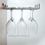 ANNA SHOP Edelstahl Gläserhalter Weinregale Metall Gläserhalterung mit 2 Reihen für 6 Gläser