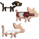 Bozaap Holz Weinregal Schwein Hund geformte Weinflaschenhalter Tier Display Rack Arbeitsplatte Dekor Veranstalter Weinliebhaber