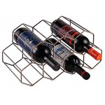 Buruis Weinregal aus Metall für 9 Flaschen freistehend platzsparend für Rot- und Weißweine – Bronze