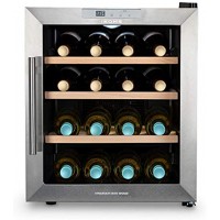 CREATE IKOHS WINECOOLER WOOD L Weinkühlschrank 16 Flaschen 46 l 70 W LED-Licht digitales Display 3 Einlegeböden doppelte Isolierung Temperaturbereiche von 11-18 Grad Holzböden
