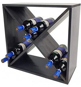 DILUMA Weinregal Bacchus X-Cube 52 x 52 x 25 cm Anthrazit für 24 Flaschen Flaschenregal mit X-Form Weinständer Kiefernholz