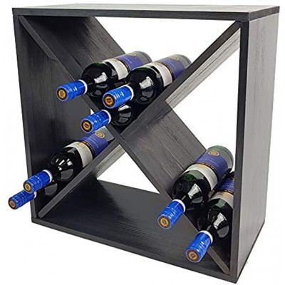 DILUMA Weinregal Bacchus X-Cube 52 x 52 x 25 cm Anthrazit für 24 Flaschen Flaschenregal mit X-Form Weinständer Kiefernholz