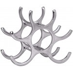 FineBuy Weinregal Design 24 cm für 6 Flaschen Aluminium Silber