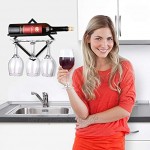 JJDPARTS 2er-Pack Weinregal aus Metall an der Wand Weinflaschenregal und Stemware-Aufhänger Flaschen- und Glashalter für Wohn- und Küchen-Displaydekor 2er-Pack