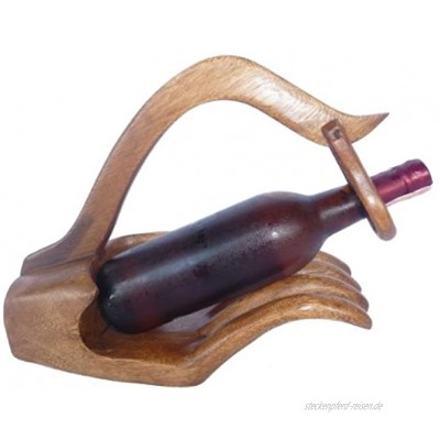 livasia Weinflaschenhalter aus Holz Weinflaschenständer in Handarbeit aus Massivholz Weinständer Weinhalter in Form Einer Hand Flaschenhalter exotisch