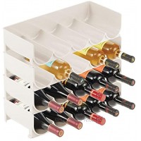 mDesign 4er-Set Flaschenregal stapelbar – praktisches Weinregal Kunststoff für bis zu 5 Flaschen – handliches Regal für Weinflaschen oder andere Getränke – beige