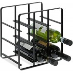 Relaxdays Weinregal Metall 9 Flaschen Weinhalter HBT 30,5 x 27,5 x 20 cm Weinständer für Küche & Wohnzimmer schwarz 10035806