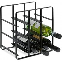 Relaxdays Weinregal Metall 9 Flaschen Weinhalter HBT 30,5 x 27,5 x 20 cm Weinständer für Küche & Wohnzimmer schwarz 10035806