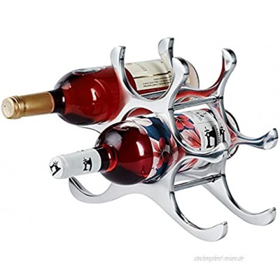 Weinregal Flaschenregal Flasche Aluminium Silber Luxus Weinständer Regal Modern aus Metall 22 cm