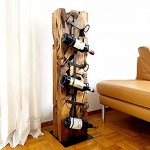 Weinständer Weinregal Weinsäule Teak Holz 100 cm Flaschenregal massiv UNIKAT Handarbeit für 6 Flaschen