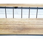DRULINE Gewürzregal aus Metall mit 2 Etagen | Kräuter- und Gewürzregal | an der Wand montierbar | platzierbar auf einem Regal | zur Aufbewahrung | H x L x B 31 x 60 x 12 cm Schwarz Holz