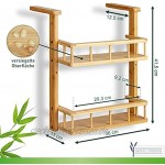 Green'n'Modern Hängeregal für Kühlschrank | Kühlschrankregal Gewürzregal hängend aus Holz Bambus | Küchenregal kompakt für Studenten | Robuster Platzgewinn schnell montiert am Küchenschrank