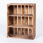 LAUBLUST Gewürzregal Holz Vintage ca. 40 x 17 x 50 cm Holzregal Geflammt | Küchenregal Hochformat 2 Regalböden