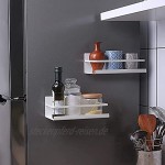 Magnetisch Kühlschrank Regal Hängeregal 2 Stück Magnet Gewürzregal Selbstklebend für Küchen Organizer Weiß