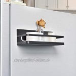 OIZEN Kühlschrank Regal Hängeregal für Kühlschrank Magnet Gewürzregal mit Ablage Küchenregal Küchen Organizer Aufbewahrung Schwarz