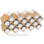 Schramm® Bambus Gewürzregal mit 18 Gewürzgläsern inkl. 40 Labeln Trichter Reinigungsbürste 44 x18,5 x 9,5 cm Gewürzständer stehend