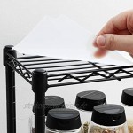 SONGMICS Gewürzregal mit 3 Ebenen Küchen-Organizer aus Metall mit PP-Platten verstellbare Regalebene 40 x 15 x 39,5 cm schwarz LGR025B01