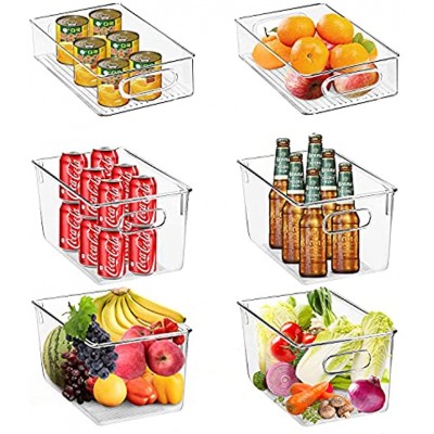 Cozywind Aufbewahrungsbox für Die Küche-Set von 6 4 große 2 kleine Behälter Küchen Organizer aus Kunststoff für Kühlschrank Schränke Die täglichen Erfordernisse Werkzeug Organizer-BPA Frei