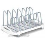 Everie GS02-Y Topfdeckel-Organizer Halter Rack kompatibel mit Töpfen Pfannen Topfdeckeln Kuchenformen Schneidebrettern
