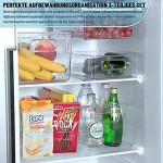 FINEW Kühlschrank Organizer 3er Set Hochwertige Durchsichtig Aufbewahrungsbox Vorratsschrank küche Behälter Space Speisekammer Aufbewahrung Organizer für Kühlschrank Küchen Schränke BPA Frei