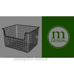 mDesign 2er-Set Allzweckkorb aus Metalldraht – flexibler Aufbewahrungskorb für die Küche Vorratskammer etc. – universeller Drahtkorb – silberfarben