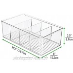 mDesign 2er-Set Aufbewahrungsbox – stapelbarer Kasten mit 4 Fächern zur Lebensmittelaufbewahrung – moderner Küchen Organizer für Tütensuppen Gewürze etc. – durchsichtig