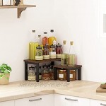 OROPY Set mit 2 Stapelbaren Küchenregale stehend auf Arbeitsplatte Regaleinsatz für Küchenschrank freistehender Küchenschranck Organizer Aufbewahrung für Küchenutensilien Gewürzdosen-Rustikalbraun