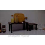 OROPY Set mit 2 Stapelbaren Küchenregale stehend auf Arbeitsplatte Regaleinsatz für Küchenschrank freistehender Küchenschranck Organizer Aufbewahrung für Küchenutensilien Gewürzdosen-Rustikalbraun