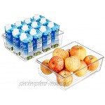 Slideep Aufbewahrungsbehälter für Lebensmittel Kunststoff Kühlschrank-Organizer Kühlschrank-Aufbewahrungsbehälter für Obst Joghurt Snacks Pasta 28 cm 2 Stück
