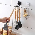 360 Degree Rotating Kitchen Hook Aufbewahrungsregal für Küchenutensilien skalierbares Aufbewahrungsregal mit 6 Klauen kostenloses Stanzen Spatelregal Löffel Schaufelregal Selbstklebendes