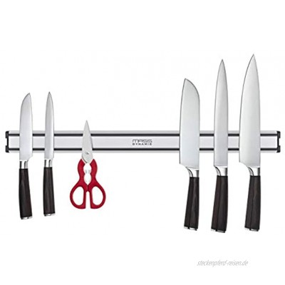 Magnetleiste für Messer Groß 56cm magnetische Messerleiste Aufbewahrungslösung für die Küche Messer-Halterung silber