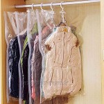 YHNJI Vakuumbeutel zum Aufhängen platzsparend für Kleidung 4 Stück staubdichte Aufbewahrungstasche transparente Aufbewahrungsbeutel für Anzüge Mäntel Jacken Kleider